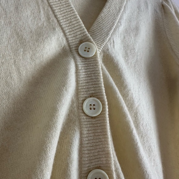 Minnie Rose • Puff Quarter Sleeve Cashmere Cardigan - Picture 2 of 6
